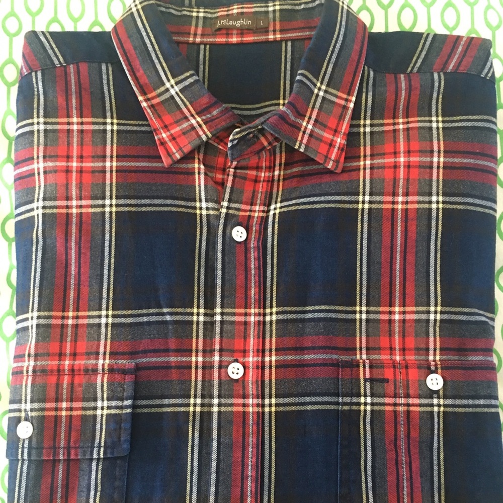 J. McLaughlin black and red light weight flannel
